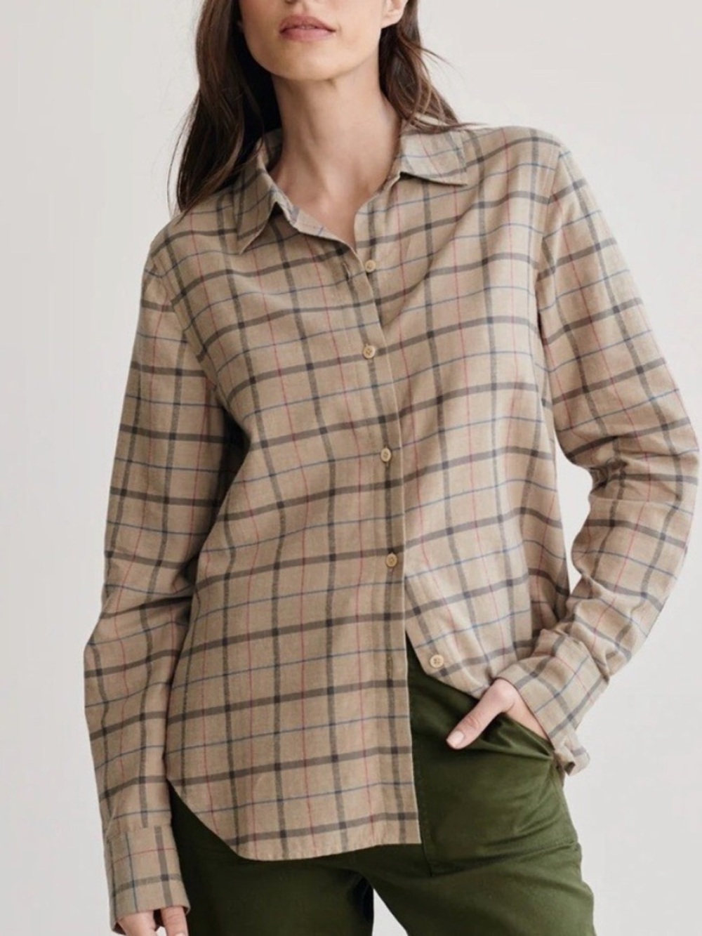 Jenni Kayne Women's Lightweight Buttoned Up Classic Flannel Size Medium (M)
